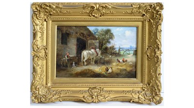 Lot 633 - Walter Hunt - Farmyard Companions | oil