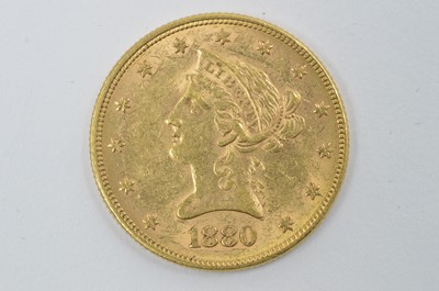 Lot 951 - United States of America gold ten dollar, 1880.