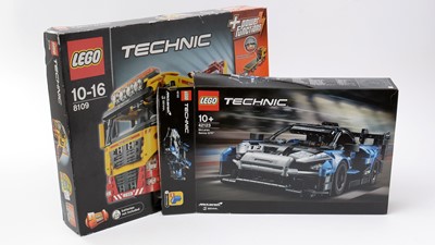 Lot 103 - LEGO TECHNIC Flatbed Truck, 8109; and McLaren Senna GTR, 42123