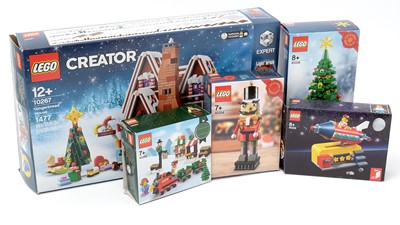 Lot 110 - LEGO Christmas items, 40335, 40254, 40338, 40262, and 10267