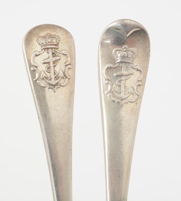 Lot 15 - Five Victorian dessert forks; and two dessert spoons.
