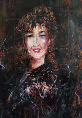 Lot 172 - Antoni Sulek - Portrait with Permed Hair | mixed media