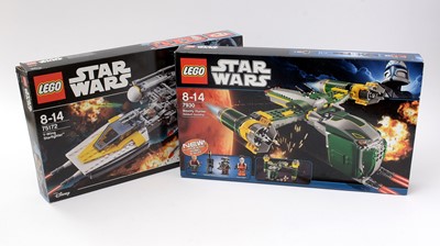 Lot 159 - LEGO Star Wars Bounty Hunter Assault Gunship, 7930; and Y-Wing Starfighter, 75172