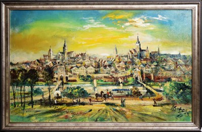 Lot 245 - Antoni Sulek - Vivid Cityscape | oil