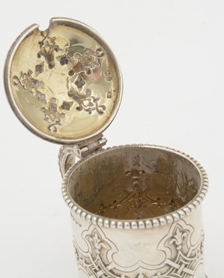 Lot 140 - A pair of late 19th C Continental vases; and a small Victorian mustard pot.