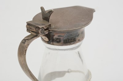 Lot 170 - Five various silver-mounted cut glass whisky tots/chota pegs; and five various labels.