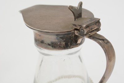 Lot 170 - Five various silver-mounted cut glass whisky tots/chota pegs; and five various labels.