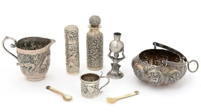 Lot 158 - Indian/Burmese silver items, various.
