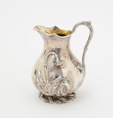 Lot 153 - A Victorian silver baluster cream jug.