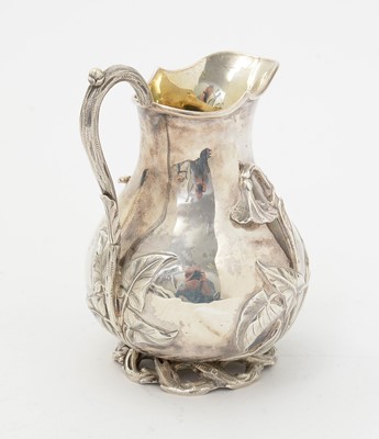 Lot 153 - A Victorian silver baluster cream jug.