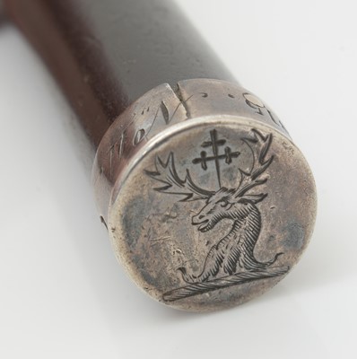 Lot 186 - A George III Scottish silver mounted hardwood tipstaff.