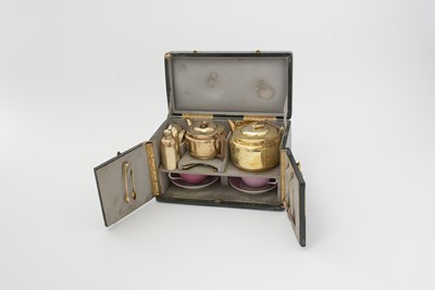 Lot 181 - A late 19th/early 20th Century French gilt-metal tea equipage.