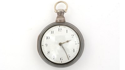 Lot 426 - Robert Hill, Stafford: a silver pair-cased open-faced pocket watch