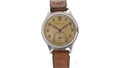Lot 428 - Jaeger Le Coultre: a steel-cased manual wind wristwatch