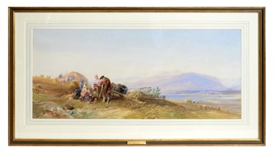Lot 605 - Thomas Miles Richardson - Highland Reapers, Loch Leven | watercolour