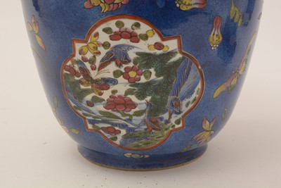 Lot 875 - Clobbered Chinese blue and white vase.