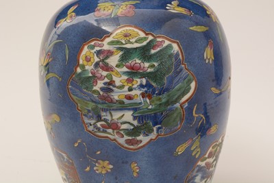 Lot 875 - Clobbered Chinese blue and white vase.