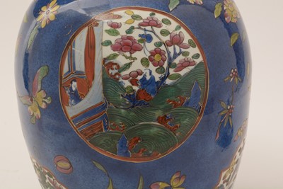 Lot 875 - Clobbered Chinese blue and white vase.