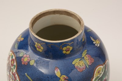 Lot 875 - Clobbered Chinese blue and white vase.