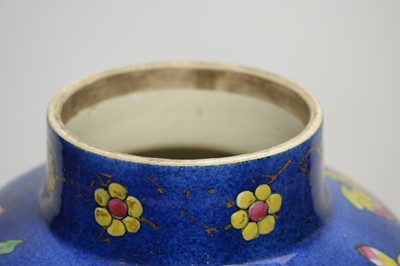 Lot 875 - Clobbered Chinese blue and white vase.