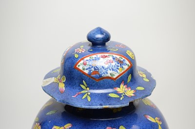 Lot 875 - Clobbered Chinese blue and white vase.