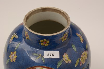 Lot 875 - Clobbered Chinese blue and white vase.