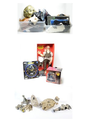 Lot 334 - Star Wars memorabilia, clocks, vehicles, and others.