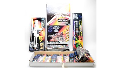 Lot 243 - Star Wars electronic spacecrafts and weapons; and a selection of Star Wars figures, various.