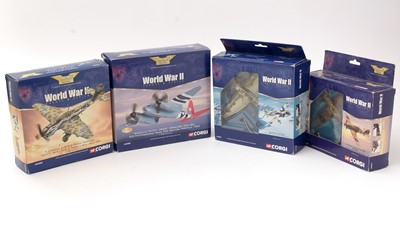 Lot 25 - Corgi World War II Europe and Africa Series diecast model fighter planes.