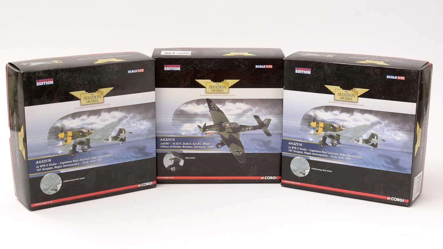 Lot 11 - Three limited edition Corgi Aviation Archive 1:72 scale diecast model planes.