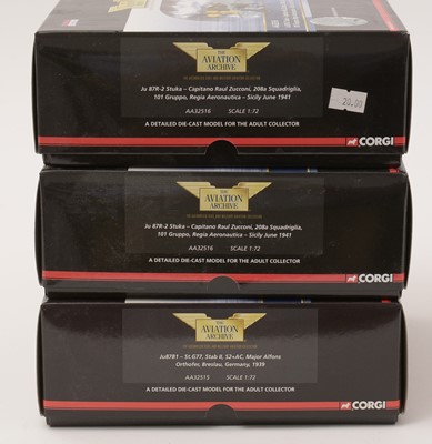 Lot 11 - Three limited edition Corgi Aviation Archive 1:72 scale diecast model planes.