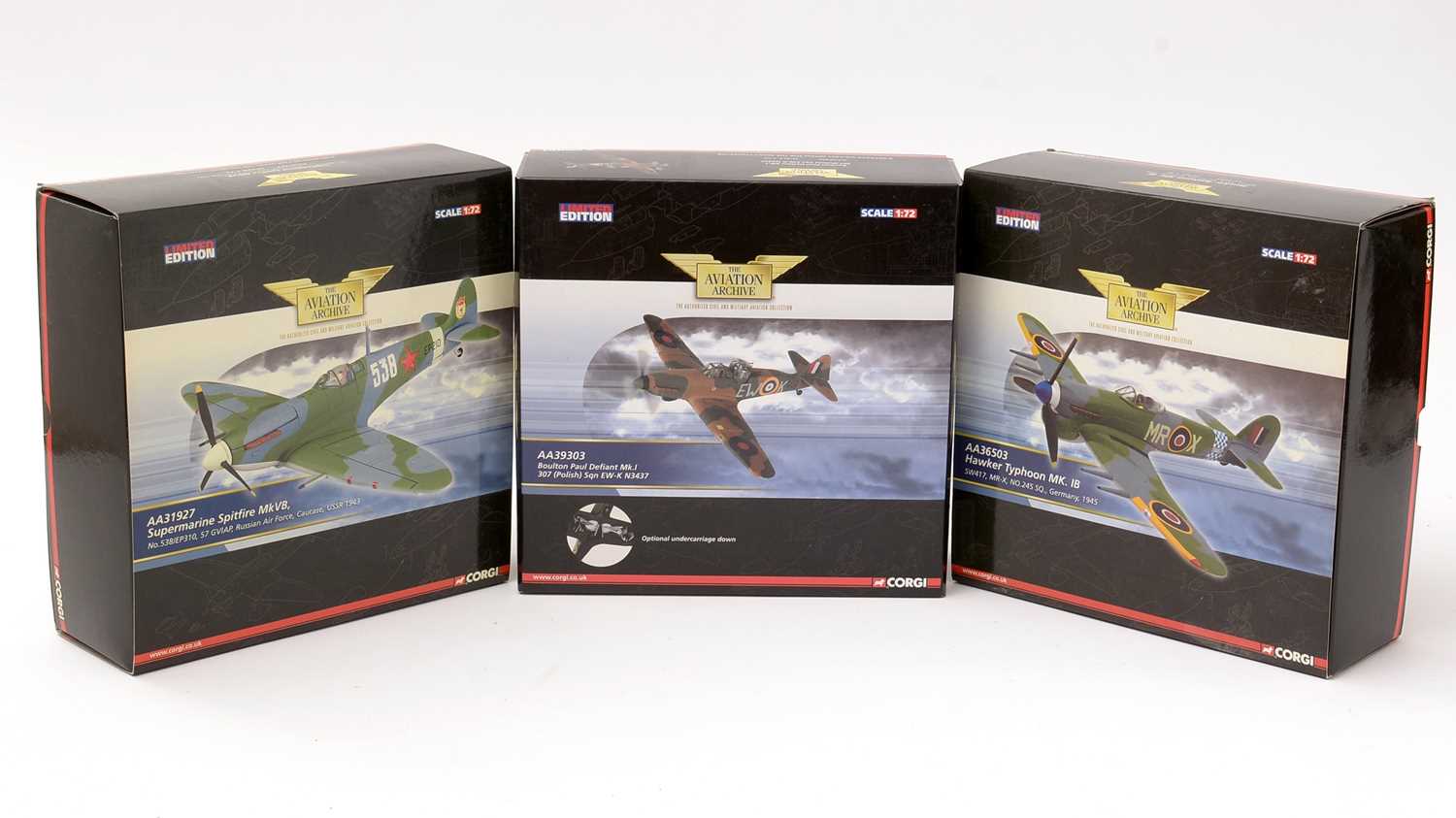 Lot 13 - Three Corgi limited edition Aviation Archive 1:72 scale diecast model planes.