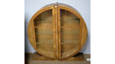 Lot 110 - A 1930's Art Deco walnut veneered display cabinet.