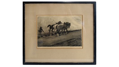 Lot 578 - John Atkinson - Ploughing | artist's proof etching
