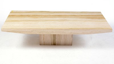 Lot 62 - Stone International: Italian low marble coffee table, retailed by Heal & Son