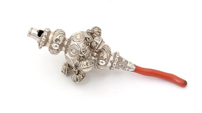Lot 403 - A Victorian silver child's rattle.