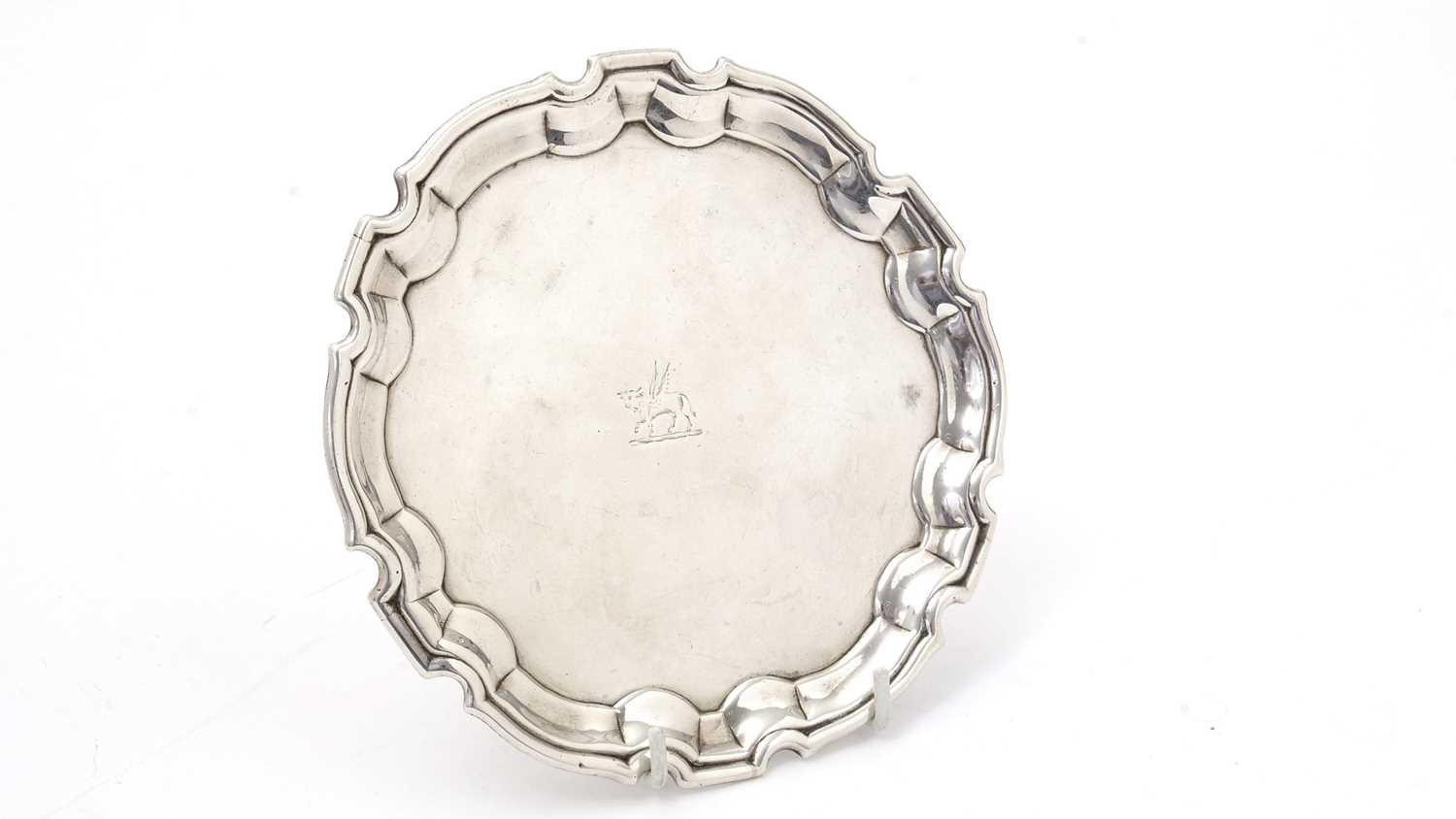 Lot 176 - A George II silver waiter.