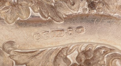 Lot 239 - A matched pair of Victorian silver wine labels; and another similar label.