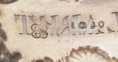Lot 228 - A set of three William IV silver wine labels.