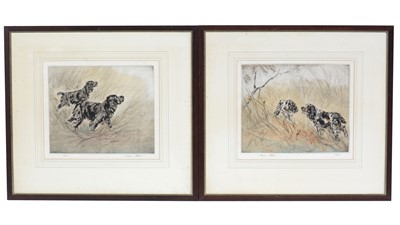 Lot 712 - Henry Wilkinson - Spaniels in the Brush; a pair of views | limited edition engravings