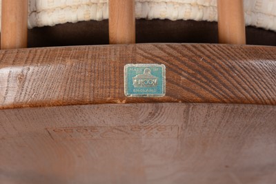 Lot 72 - Lucian Ercolani for Ercol furniture - a beech and elm dining table and four no 369 dining chairs