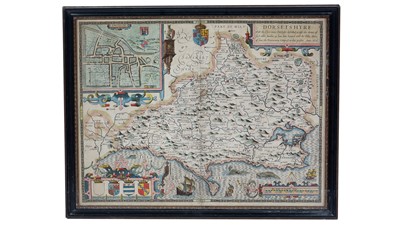 Lot 704 - John Speed - Map of Dorsetshire | hand coloured engraving