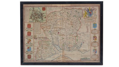 Lot 702 - John Speed - Map of Hampshire | hand coloured engraving