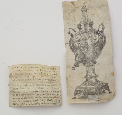 Lot 208 - A George III silver tea urn.