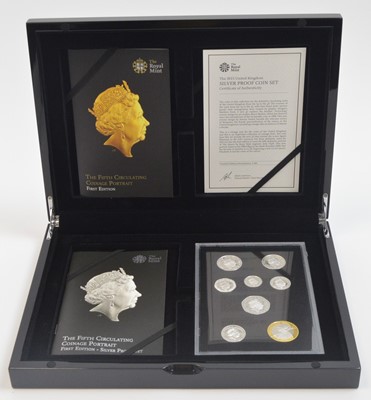 Lot 810 - Royal Mint United Kingdom: the 2015 5th circulating coinage portrait silver proof coin set.