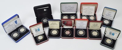 Lot 858 - Royal Mint United Kingdom: Silver Proof 50p coins