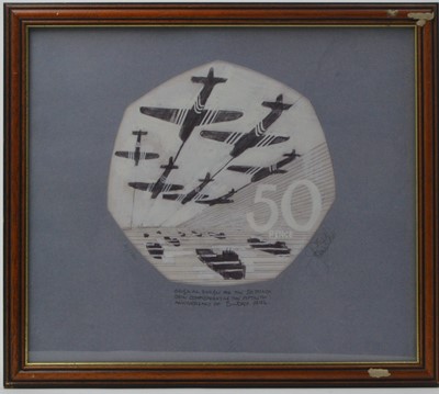 Lot 870 - Design for 50th Anniversary of D-Day, signed by designer John Mills