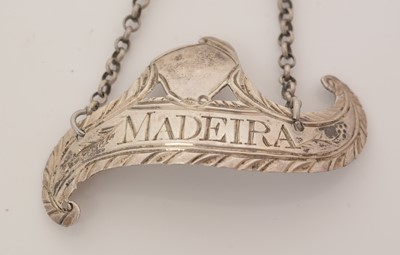 Lot 274 - Two silver wine labels, various designs and makers.