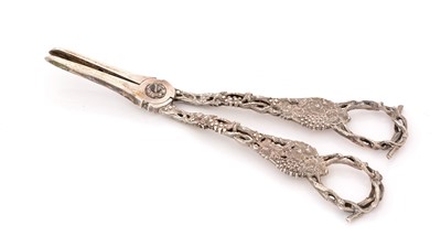 Lot 12 - A pair of Victorian silver grape scissors.