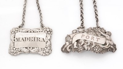 Lot 241 - Two George IV Scottish silver wine labels.